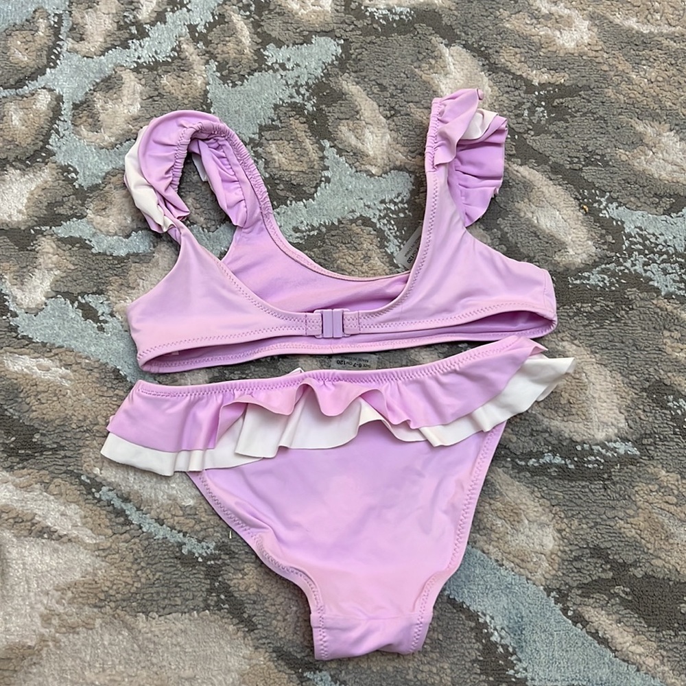 Zara Girls Purple Two Piece Swimsuit 6-7 - Picture 3 of 5